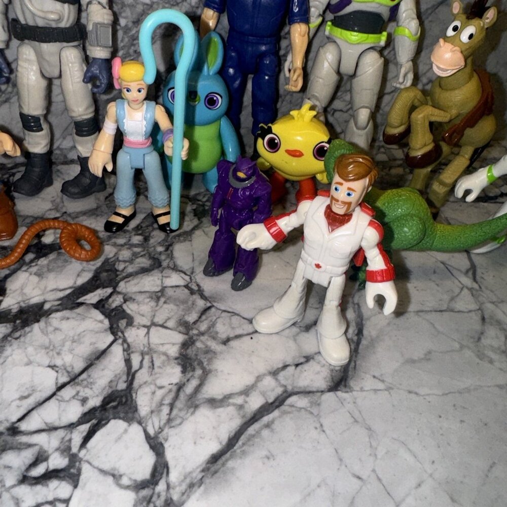 Toy Story 1 2 3 4 Figures Lot Bundle 20+ Bullseye Woody Buzz T Rex Bo Peep Forky - Picture 5 of 7
